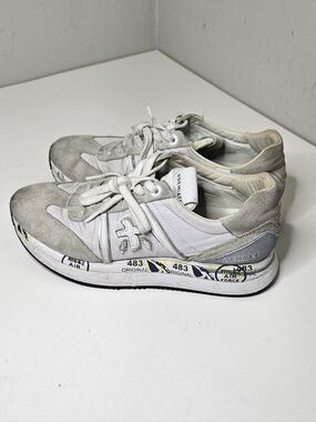 Premiata Lander Sneakers Track Shoes Suede Nylon Logo Lace Up Women's 38 8